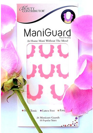 Nail polish guard, in Peony Pink. Maniguard.